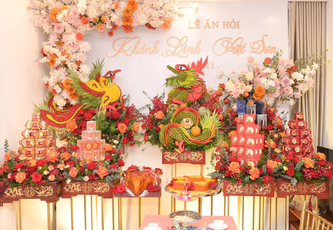 Tráp ăn hỏi 9 tráp hiện đại tại Long Biên